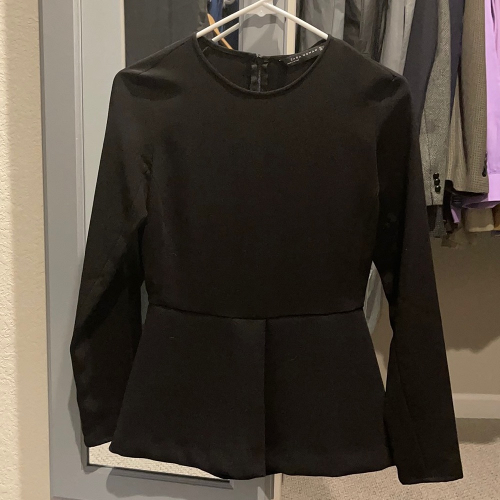 Zara black peplum top